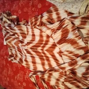 Banana Republic Pleated One Shoulder Sundress Brown and Cream